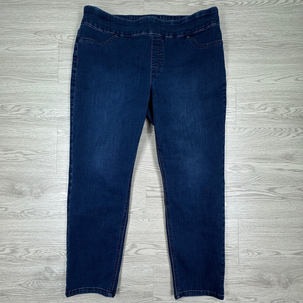 Chico's Women's Jeggings Perfect Stretch Soft Ankle Blue 2.5 Pull On Denim Pants
